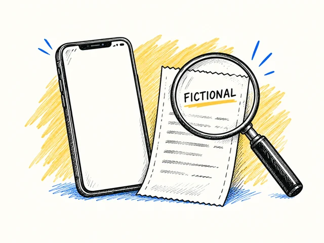 A fictional phone receipt and a magnifying glass invite a closer look at the evidence.